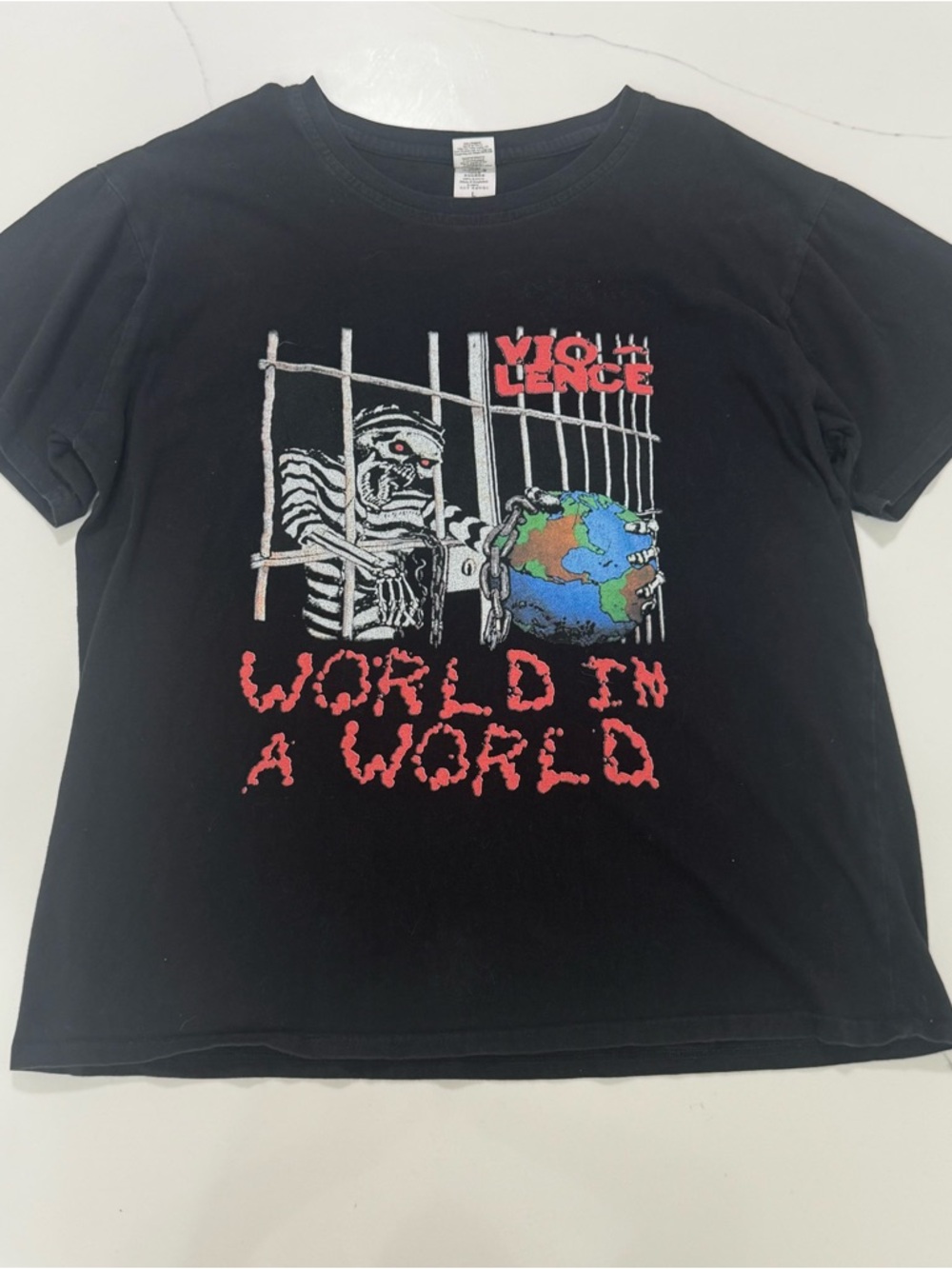 💀 Violence “World in a World” Tour Tee – Graphic Band Tee (L)